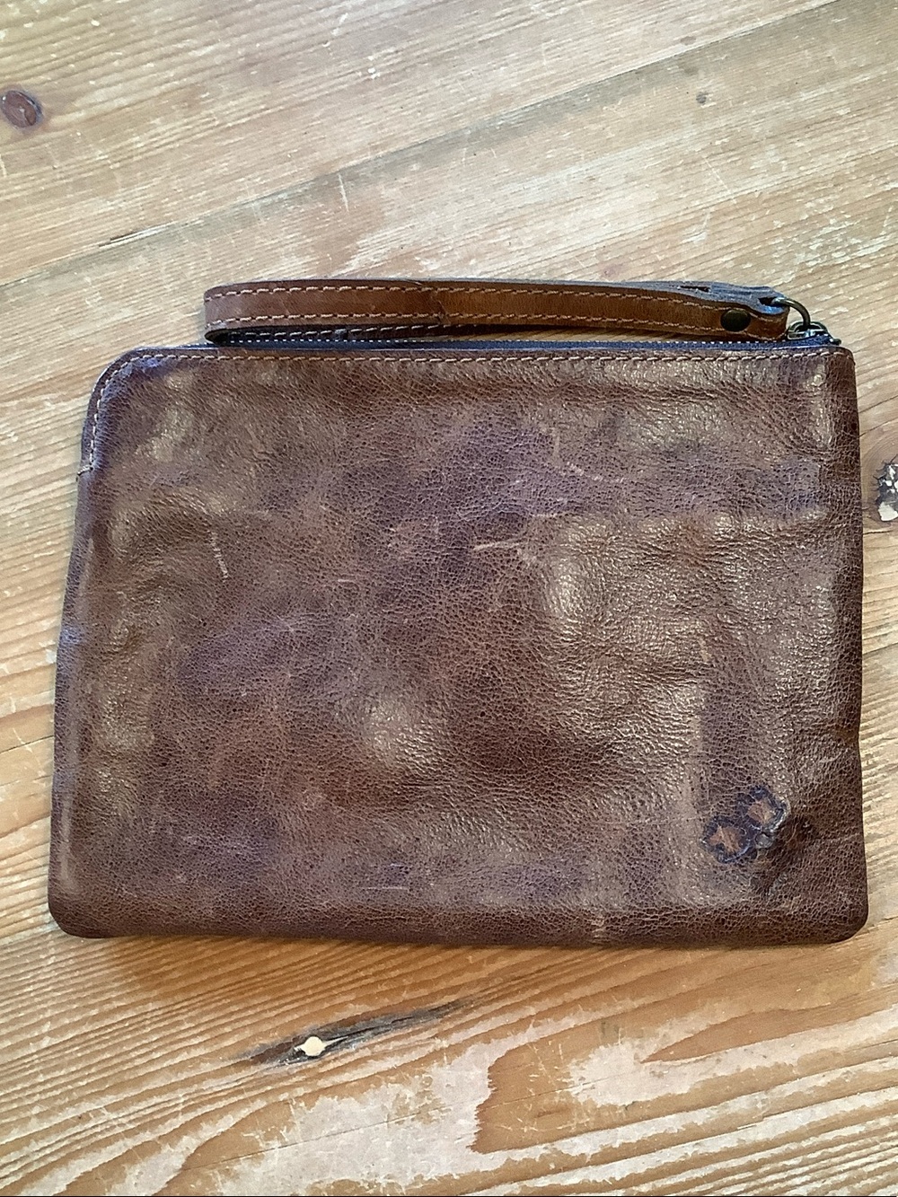 Patricia Nash Large Cassini Zip Wallet Brown Leather Pocket Clutch